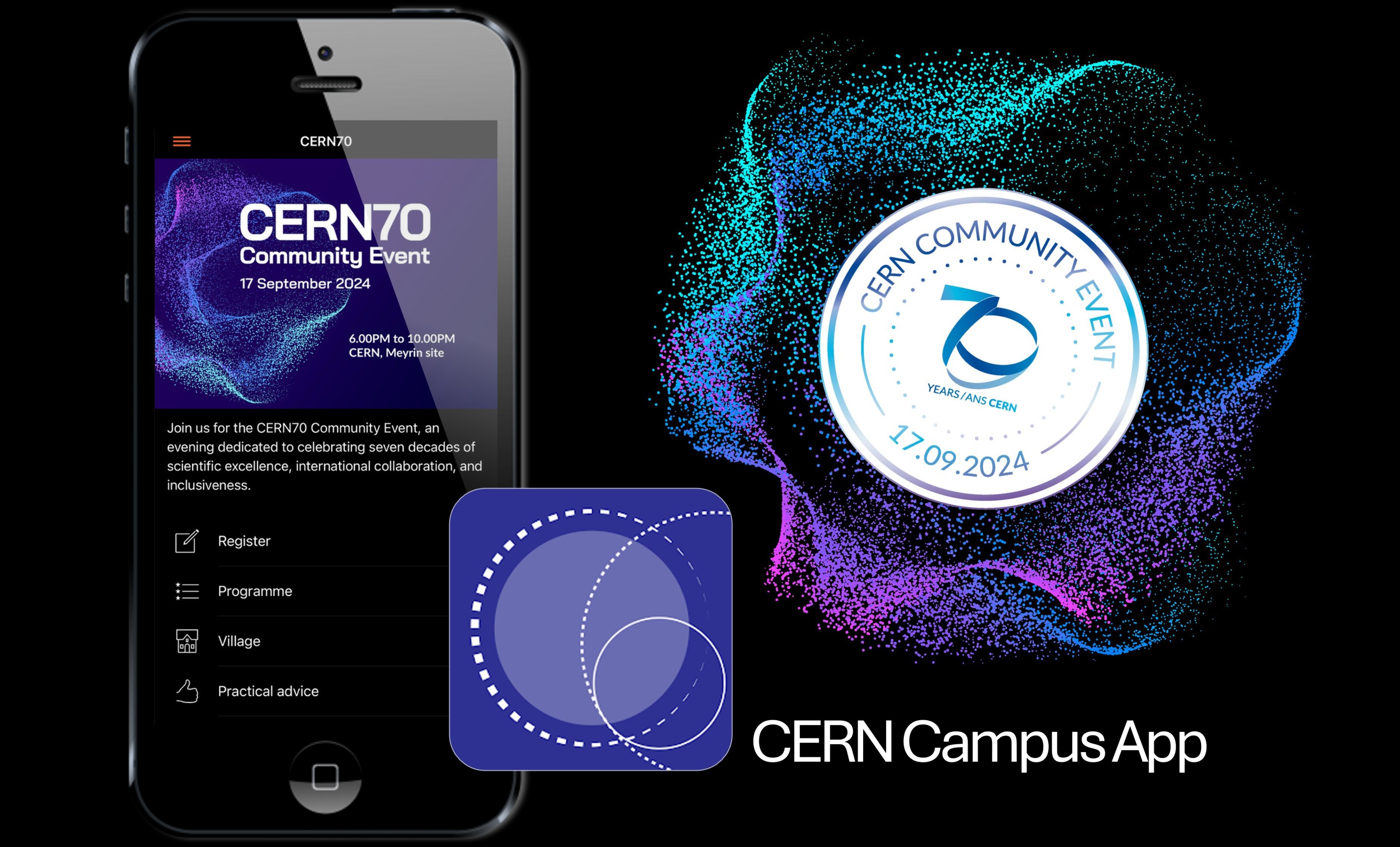 campus app CERN70 poster