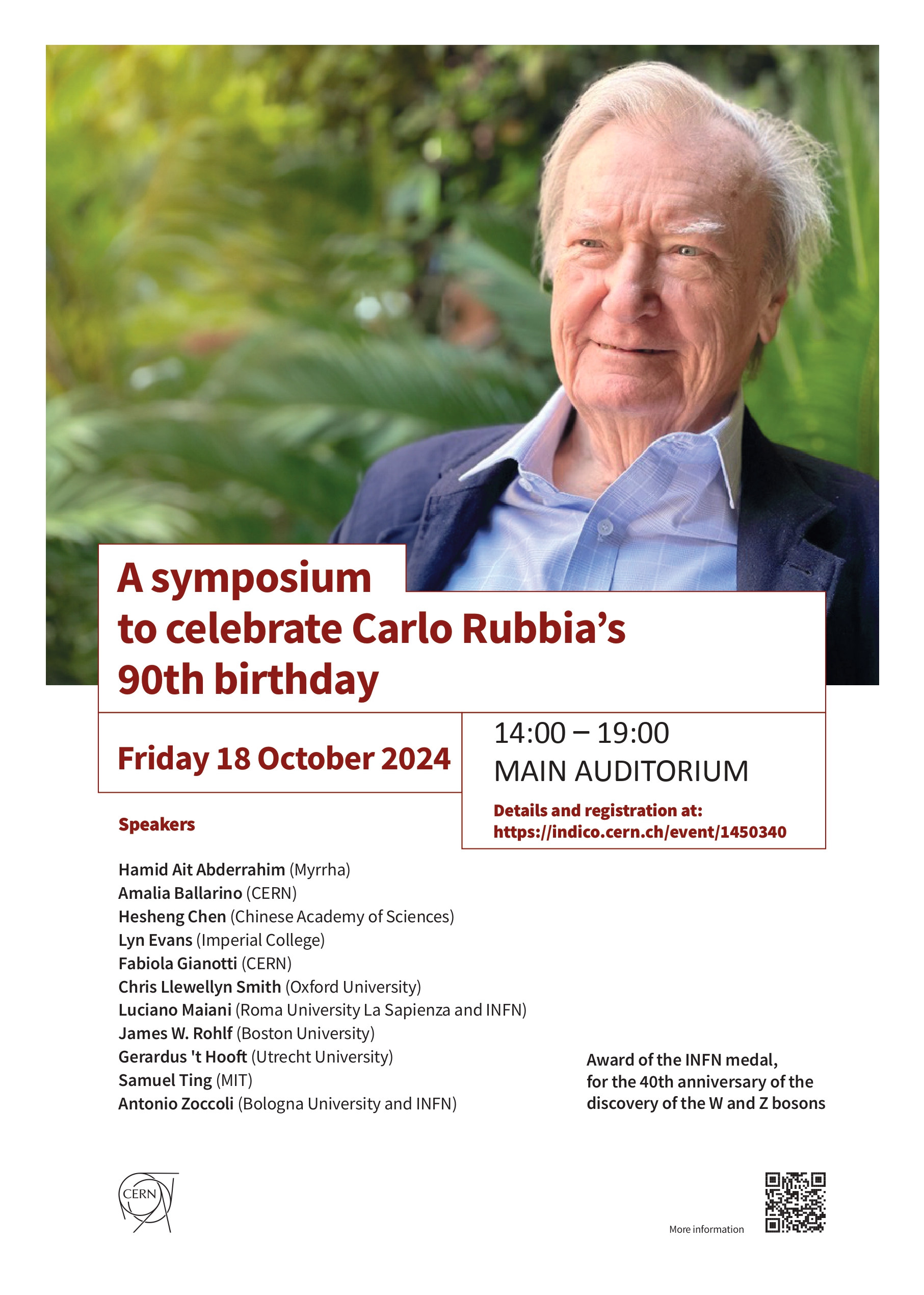 Poster for Symposium to celebrate Carlo Rubbia's 90th birthday